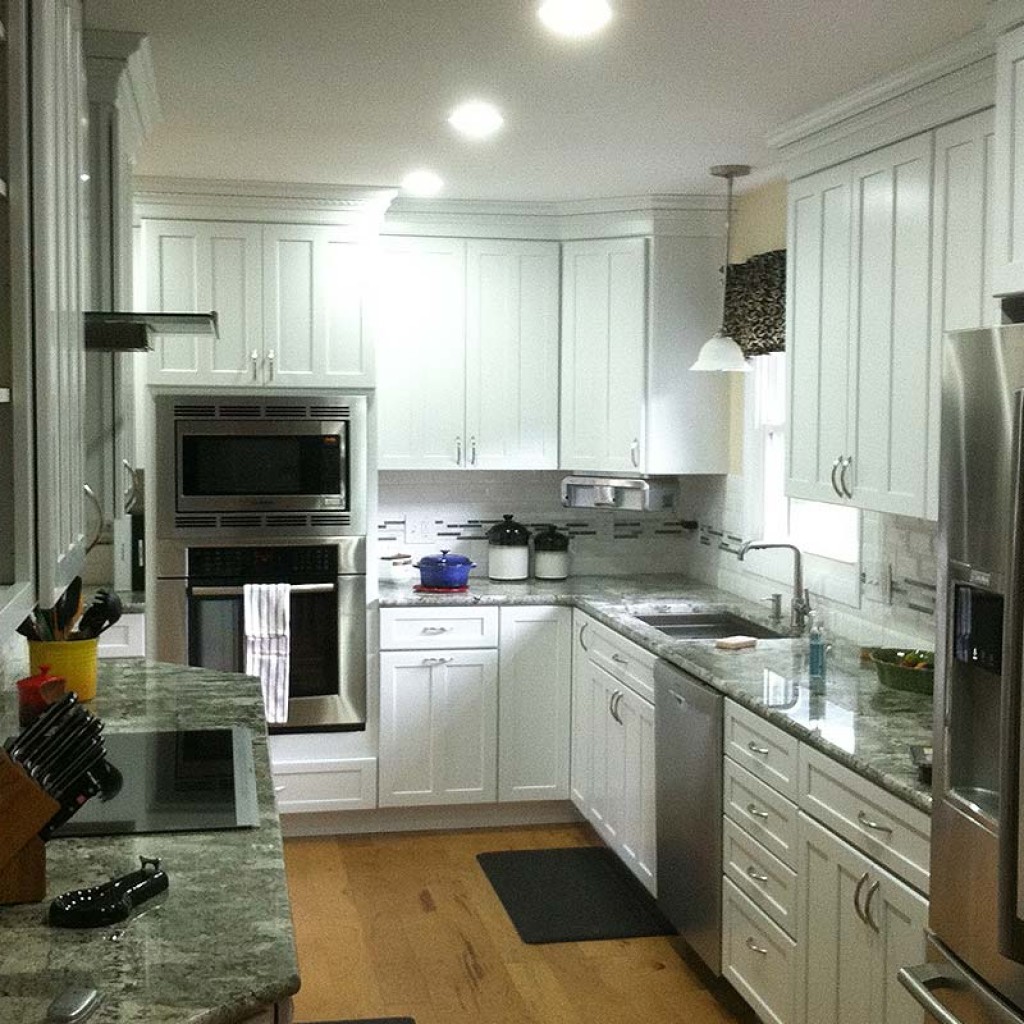 New Kitchen Construction With White Kraftmaid Cabinets Rotella